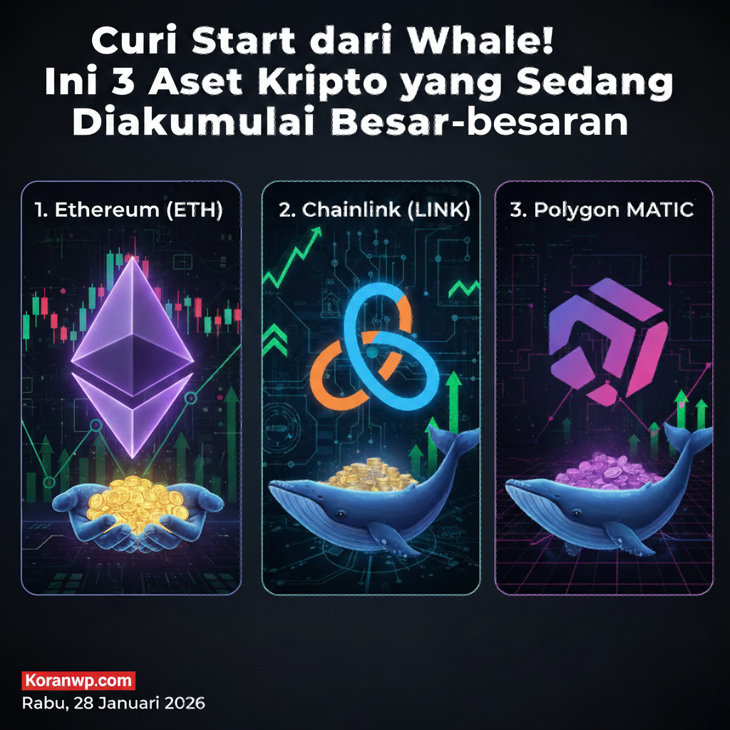 Curi Start dari Whale! Ini 3 Aset Kripto yang Sedang Diakumulasi Besar-besaran