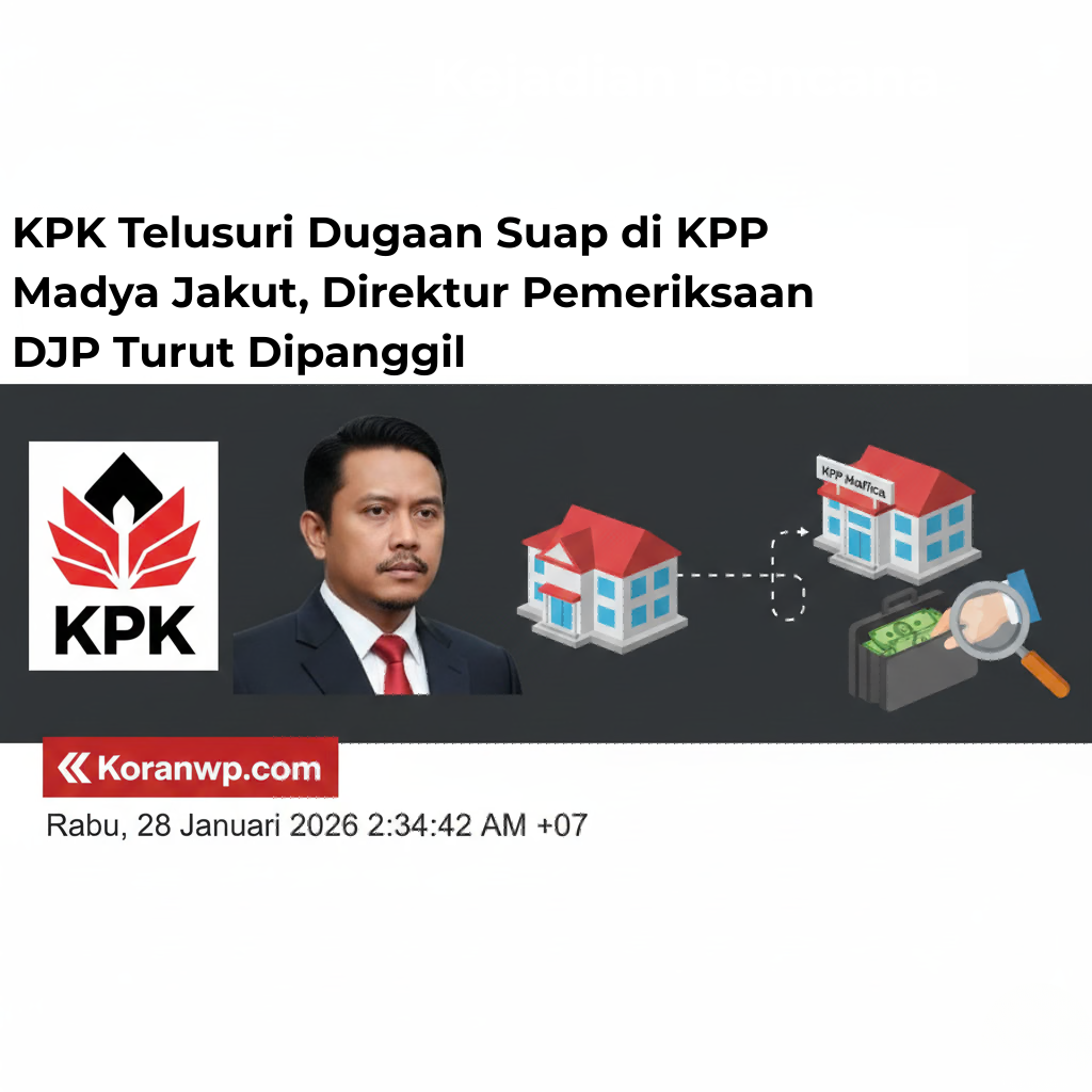 KPK Telusuri Dugaan Suap di KPP Madya Jakut, Direktur Pemeriksaan DJP Turut Dipanggil