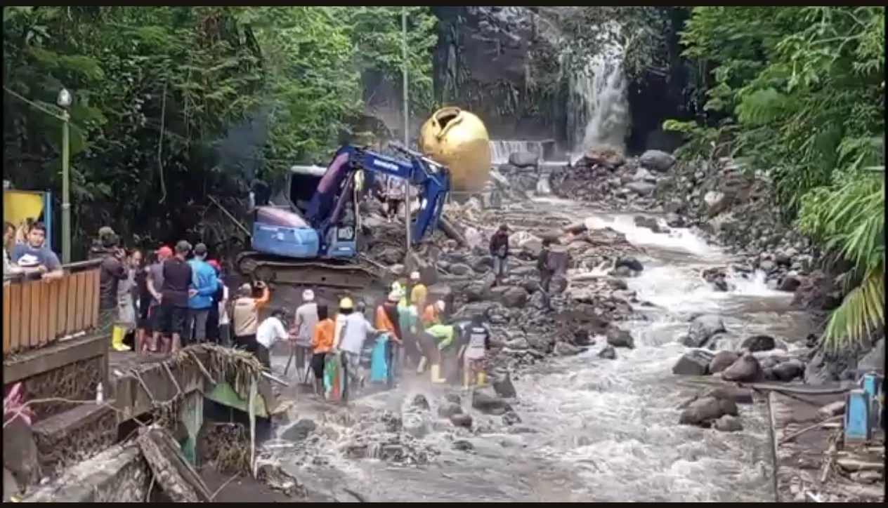Target Seminggu, Pemandian Air Panas Guci Tegal Segera Pulih Kembali