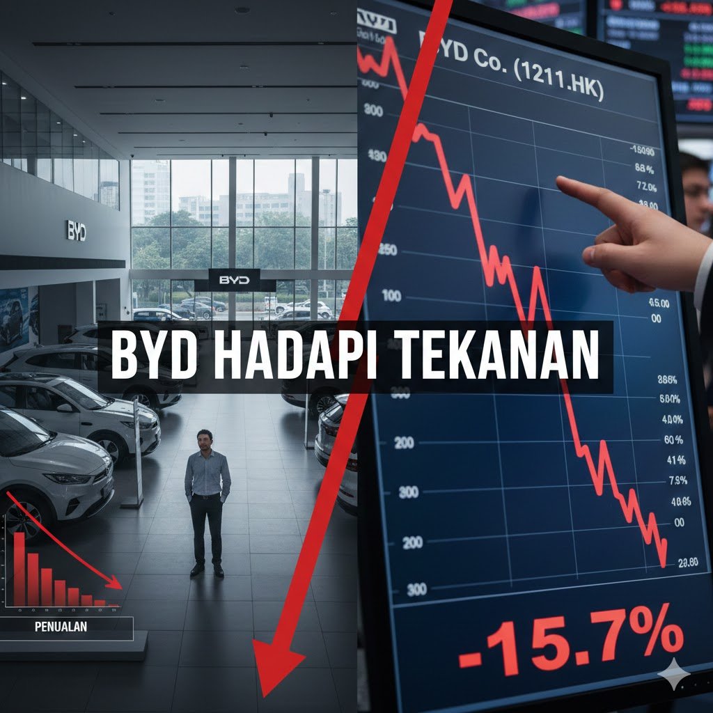 BYD Hadapi Tekanan, Penjualan Merosot dan Saham Turun